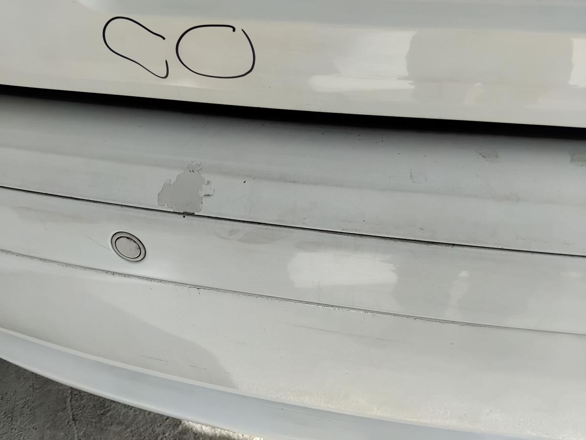 BMW 7er E65 original Sto&szlig;f&auml;nger Sto&szlig;stange hinten PDC alpinweiss 3 BJ2003