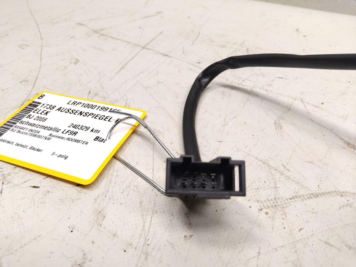 Skoda Roomster 5J original Au&szlig;enspiegel rechts elektrisch beheizt BJ2008 LF9R Blackmagic