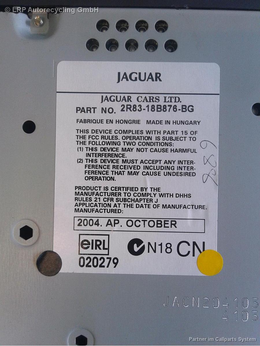 Jaguar S-Type CCX Bj.2005 original Radio CD-Player 2R83-18B876-BG