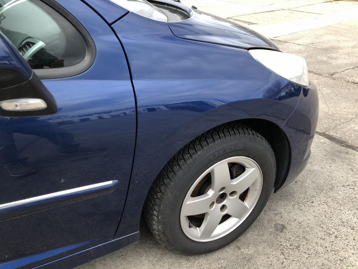 Peugeot 207SW Kotfl&uuml;gel vorn rechts Beifahrerseite Fender KPL Montebello blau