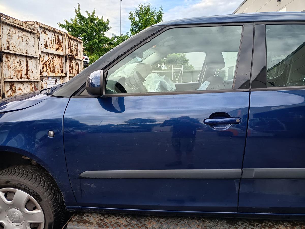 Skoda Fabia 5J orig Tür vorn links Fahrertür LF5Q Blau Bj 2009