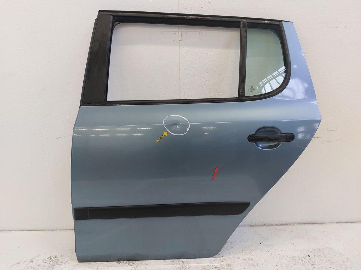 Skoda Fabia 5J T&uuml;r hinten links Fondt&uuml;r 5-t&uuml;rer 2006-2014 LF5X grau Delle