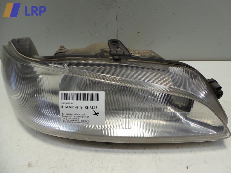 Peugeot 306 BJ 1999 Scheinwerfer vorn rechts Lampe Valeo