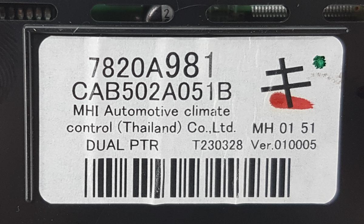 Mitsubishi Eclipse Cross Klimabedienteil Heizungsregulierung Bj2023 7820A981