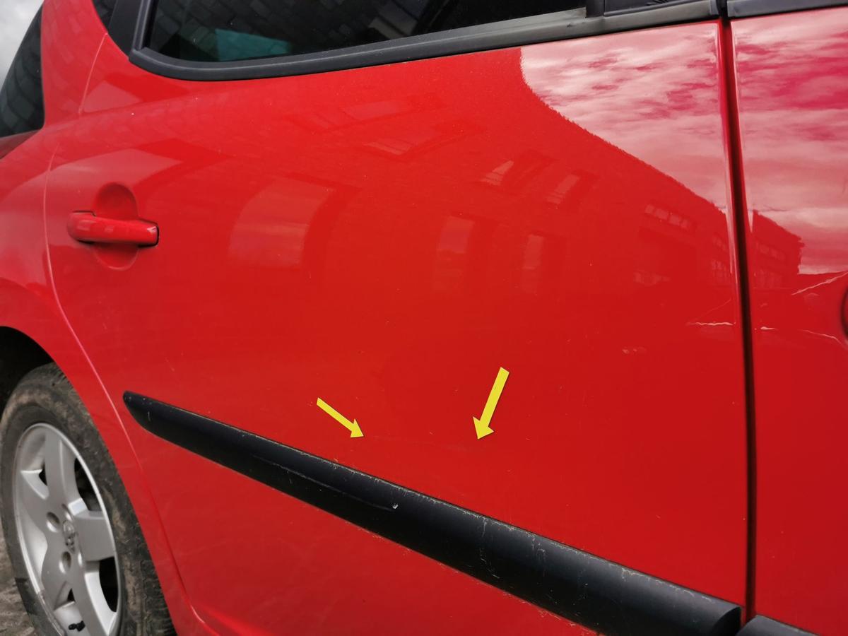 Peugeot 207 SW WE Tür Autotür Fondtür hinten rechts Rohbautür KKN Rouge Aden