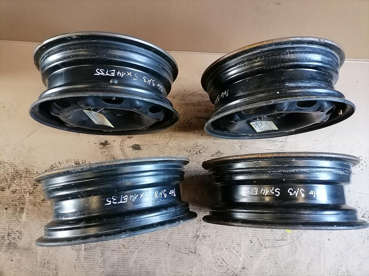 VW Polo 9N3 Satz Stahlfelgen 5x14 ET35 schwarz BJ2008 5x100 14"