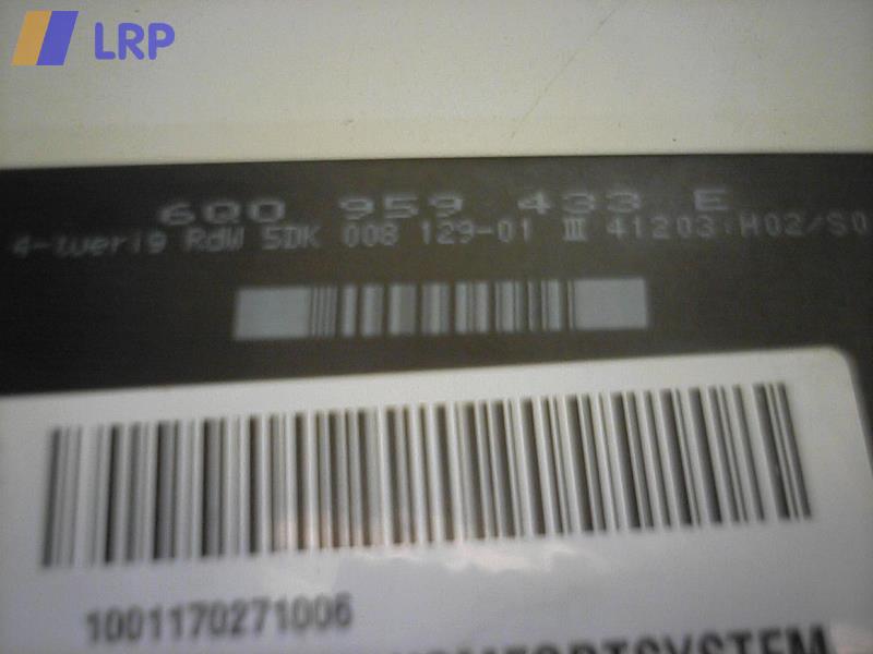 ST-GER KOMFORTSYSTEM; Steuereinheit Tempomat; T5 (7H, AB 04/03); KASTEN, KOMBI, SHUTTLE, MULTIVAN 04/03-11/09; 6Q0959433E; 6Q0959433E