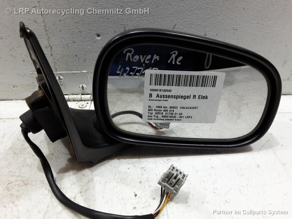 Rover 400 (RT) BJ 1999 Außenspiegel rechts elektrisch Spiegel unlackiert