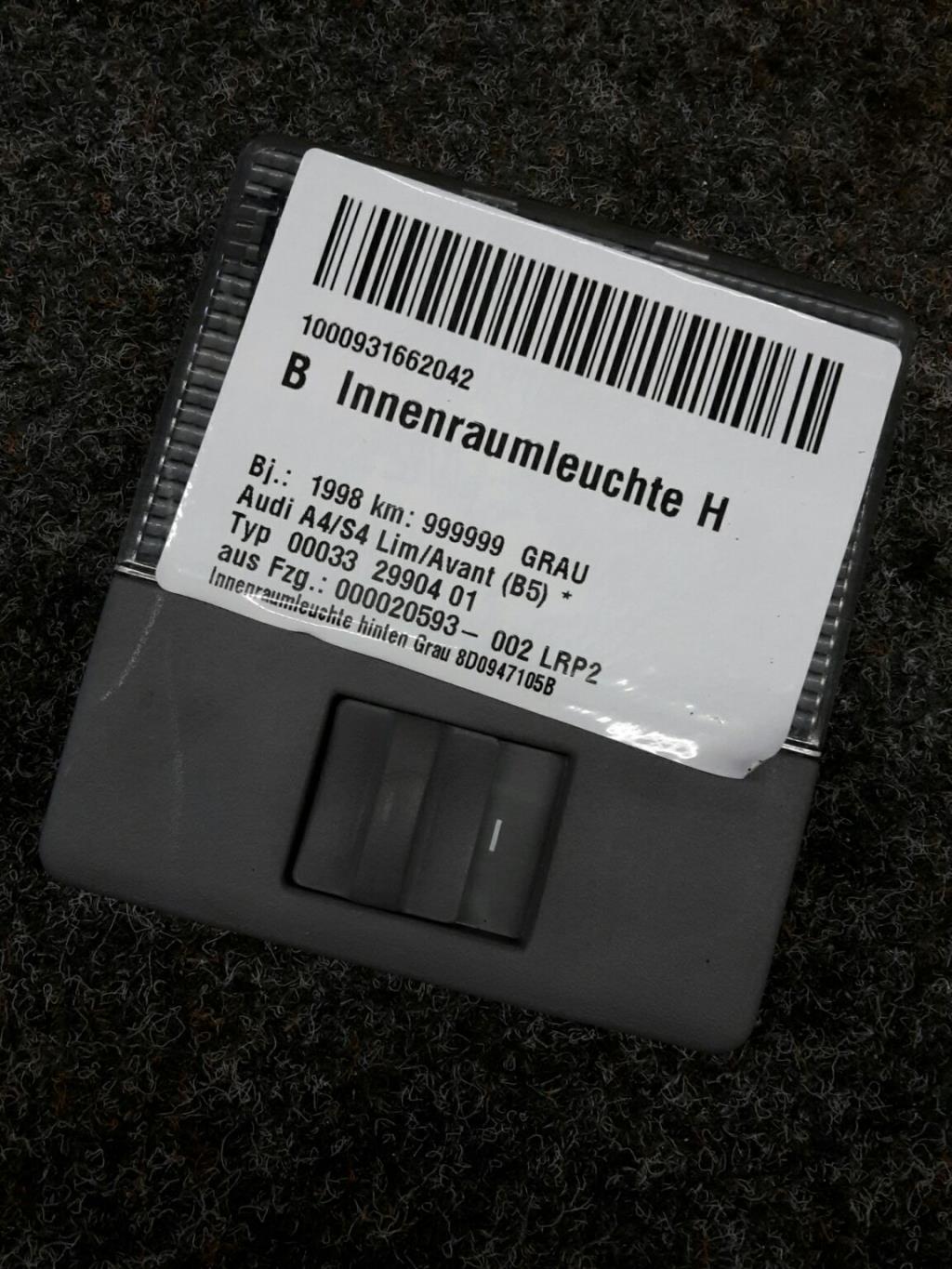 Audi A4 B5 Avant BJ 1998 Leselampe hinten 8D0947105B Innenraumbeleuchtung