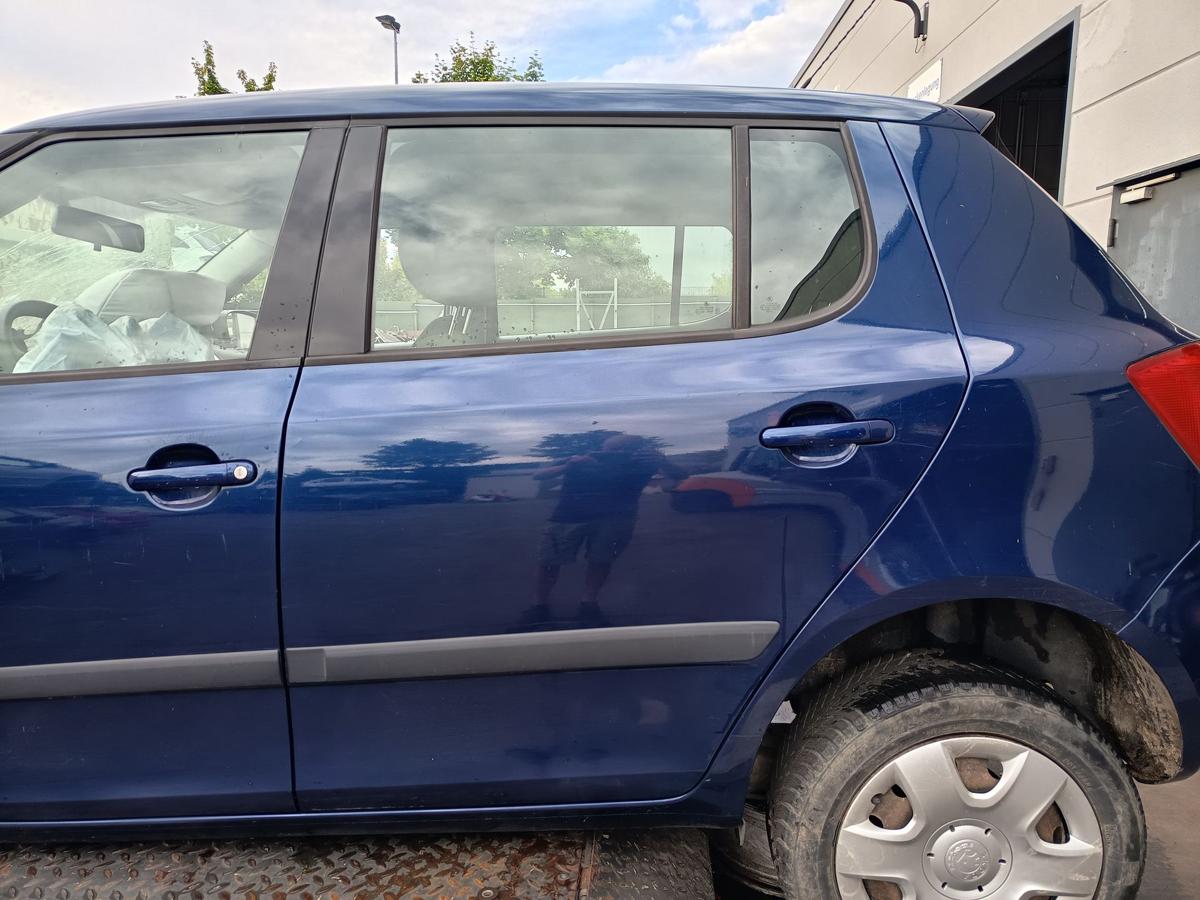 Skoda Fabia 5J orig Tür hinten links Limousine LF5Q Blau Bj 2009
