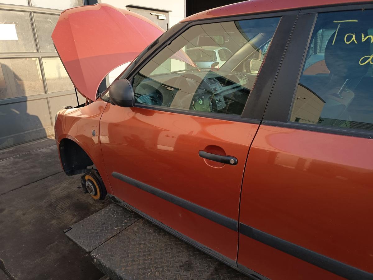 Skoda Fabia II 5J original T&uuml;r vorne links LF3H Orange Baujahr 2007