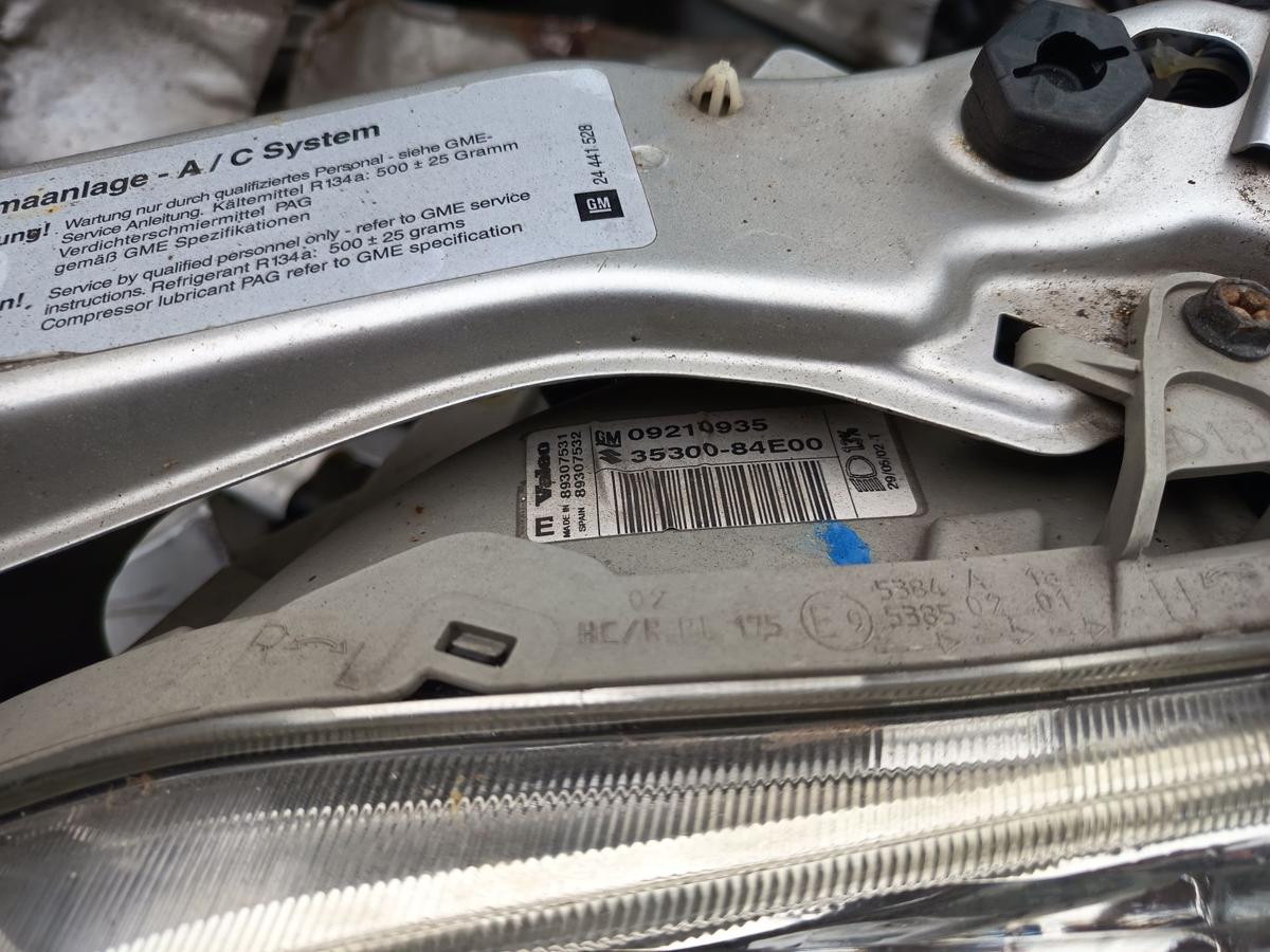 Opel Agila A original Scheinwerfer links Halogen Haupt Licht Front Bj 2002