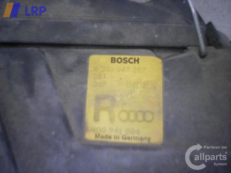 Audi A8/S8 D2 ab 06/94 BJ.1994 Scheinwerfer rechts 4D0941004 0301047202 Bosch mit NSW/LWR