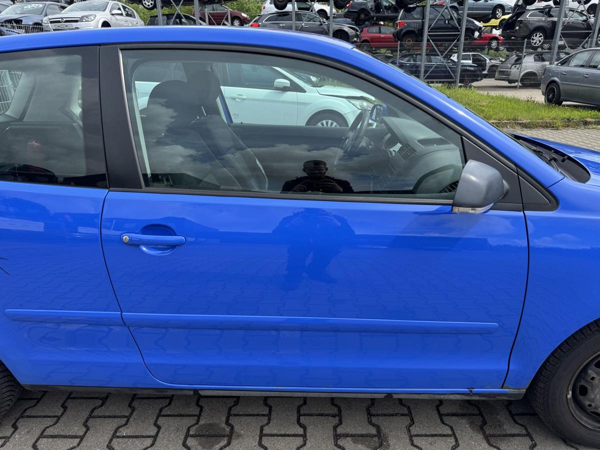 VW Polo 9N3 original T&uuml;r vorn rechts LA5F Summer Blue 3-T&uuml;rer Rohbau Bj.2008