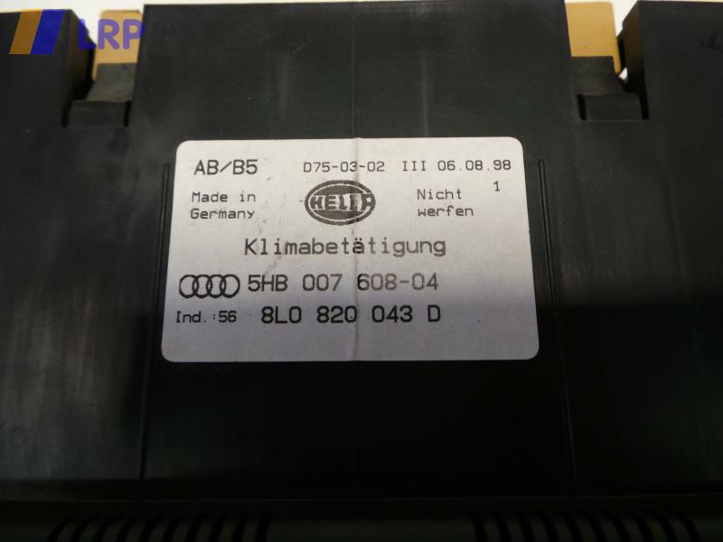 Audi A3 8L Bj.1998 Klimabedienteil Klimaautomatik 8L0820043D 5HB00760804