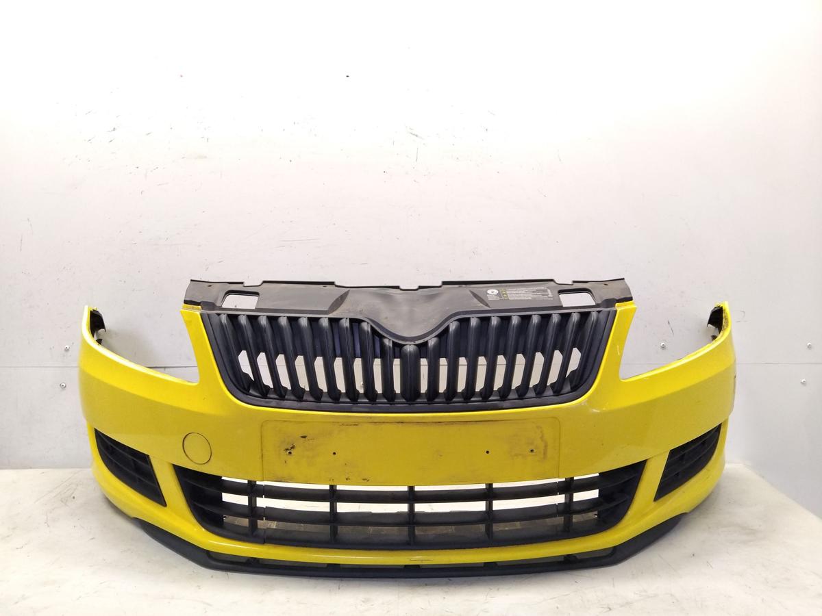 Skoda Fabia 2 5J Facelift orig. Stoßfänger Stoßstange vorn BJ2011 LF1F sprint yellow
