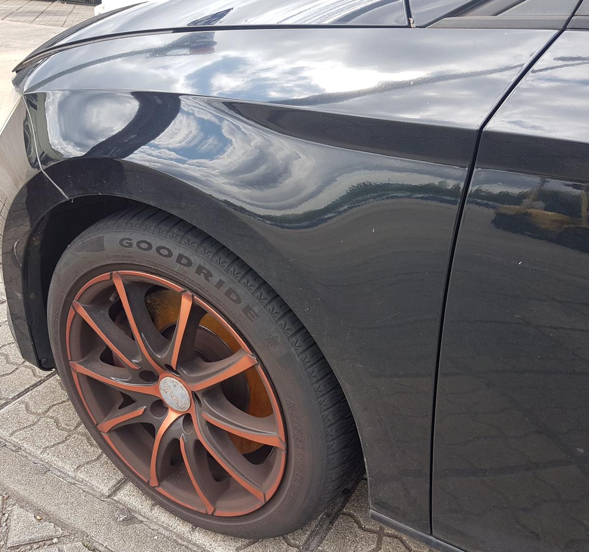 Seat Leon 5F Kotfl&uuml;gel links in LZ9Y Phantomschwarz Metallic Bj2014