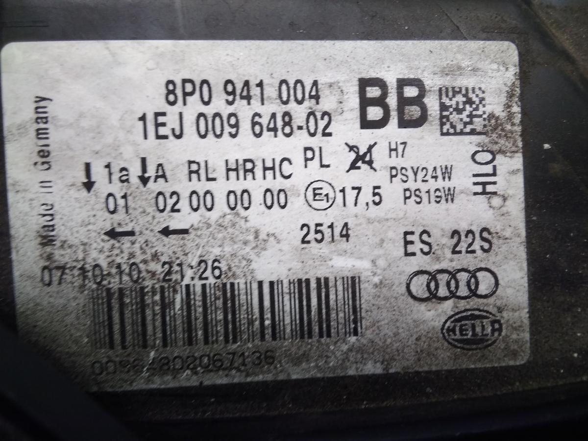 Audi A3 8P orig.Scheinwerfer rechts Facelift Halogen mit LWR BJ2010 Tagfahrlicht