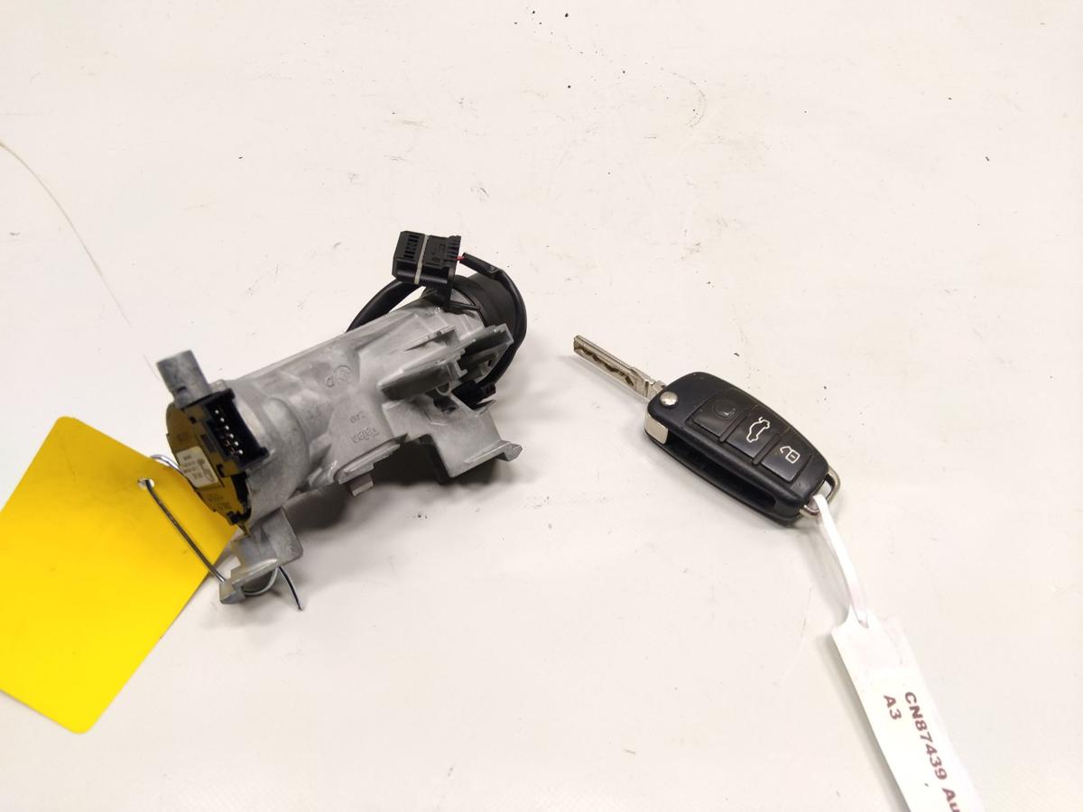 Audi A3 8P Facelift original Z&uuml;ndschlo&szlig; mit Lesespule und Schl&uuml;ssel Bj.2013