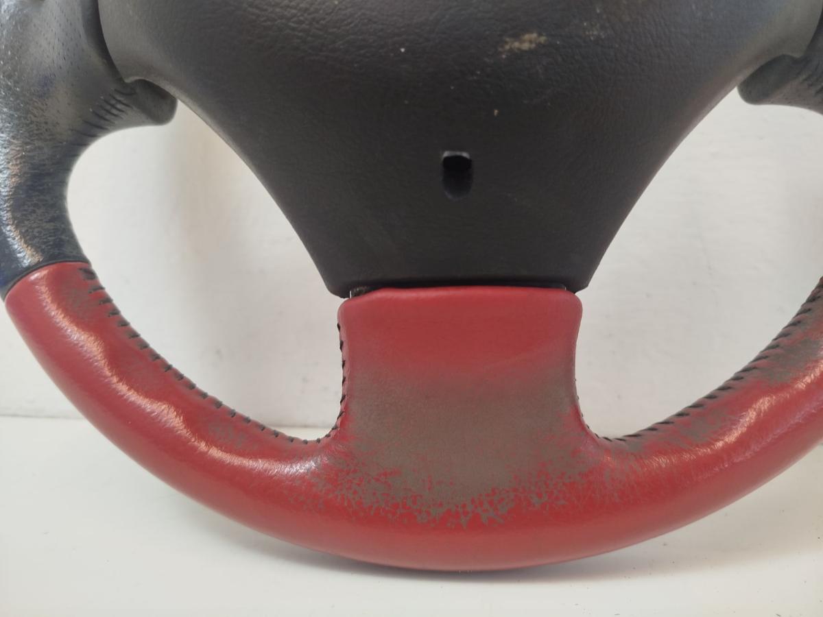 Peugeot 206 CC Lenkrad Leder Lederlenkrad rot schwarz gelocht