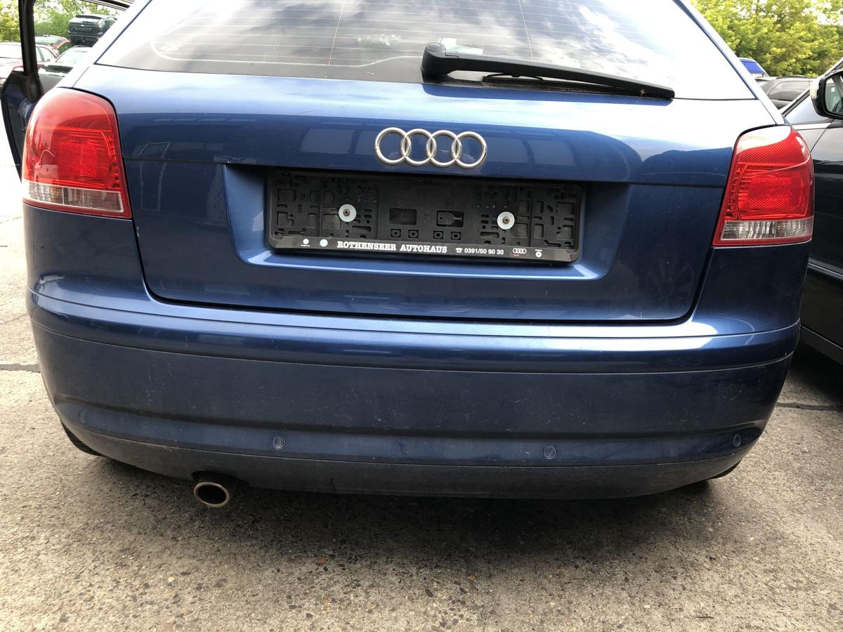 Audi A3 8P ab05 Sto&szlig;f&auml;nger hinten Hecksch&uuml;rze 3 t&uuml;rer PDC LZ5C Mauritius Blau