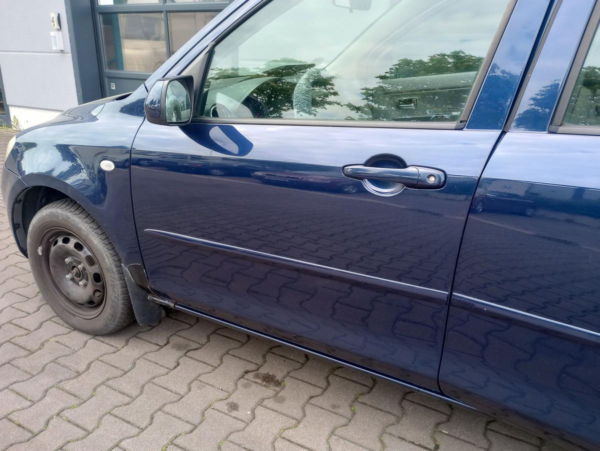 Mazda 2 DY orig Tür vorn links Fahrertür 27R Ozeanblau Bj 2004