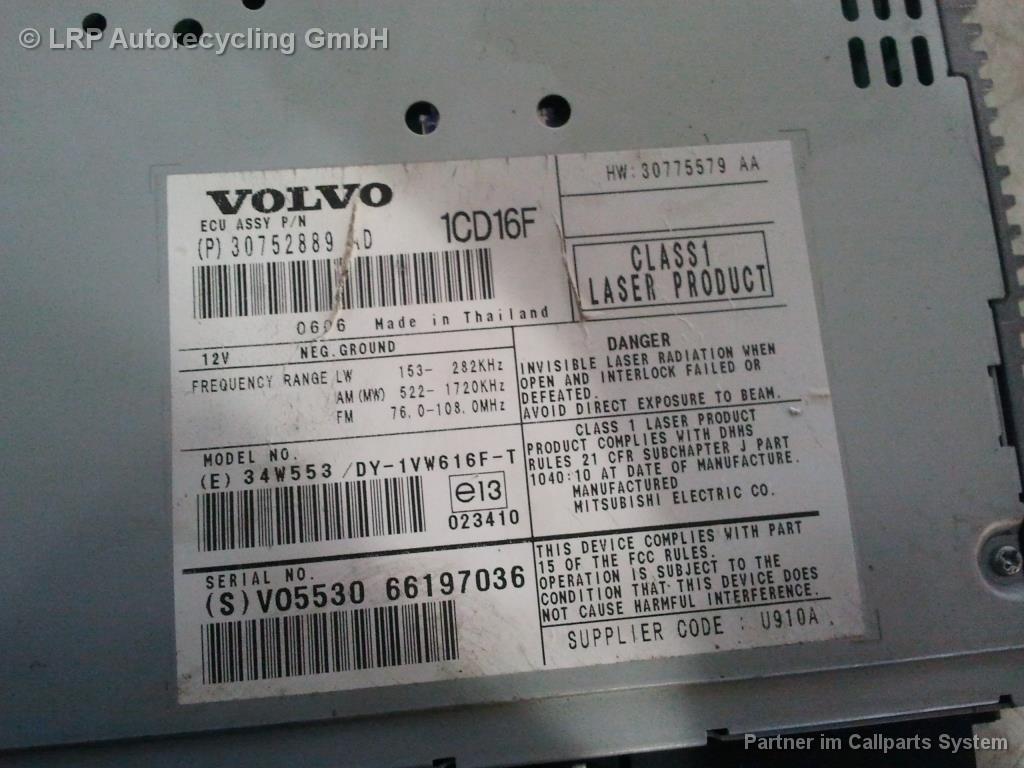 Radio M Cd 30752889 30752889 AD Volvo S40/V50 Limo/Kombi BJ: 2006