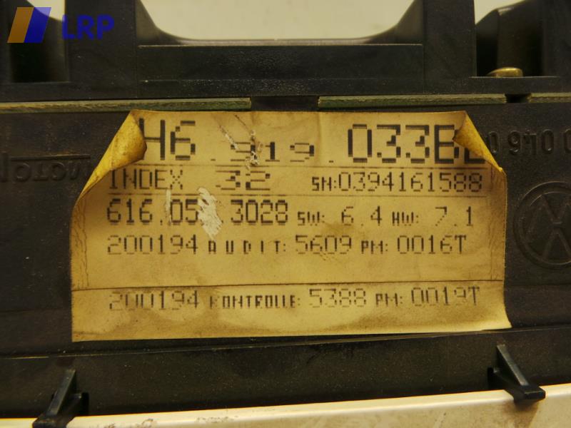 VW Vento Bj.1994 Kombiinstrument 1H6919033BD Motometer 6160553028