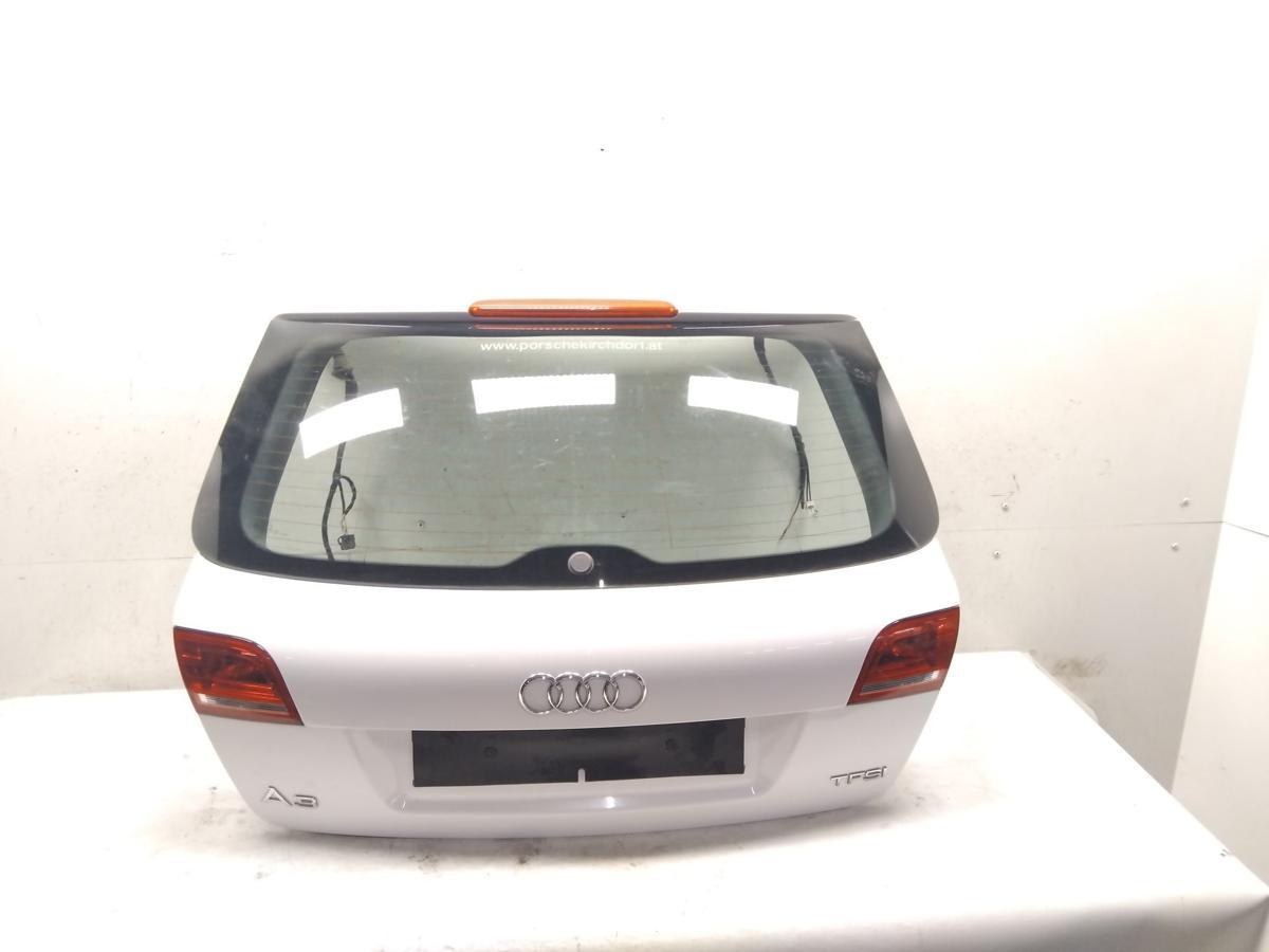 Audi A3 8P Heckklappe 5-T&uuml;rer Sportback ibisweiss LY9C mit Heckscheibe Bj.2013