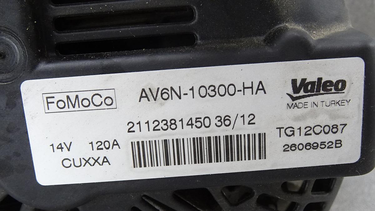 Ford Fiesta JA8 Lichtmaschine Generator 120A AV6N10300HA TG12C087 1,25 44kw