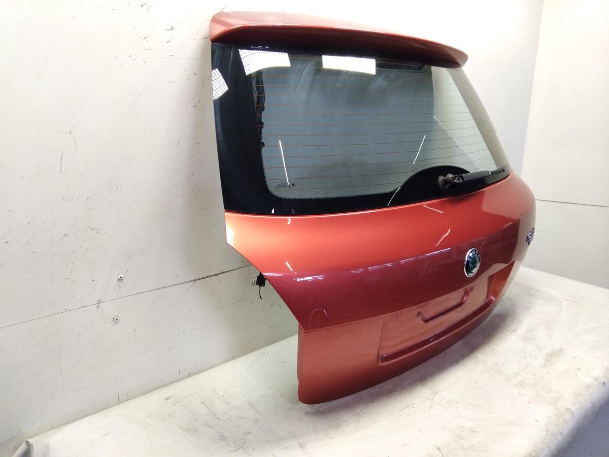 Skoda Fabia 2 5J Heckklappe 5t&uuml;rig Flie&szlig;heck mit Scheibe BJ2009 LF3H Tangerine Orange