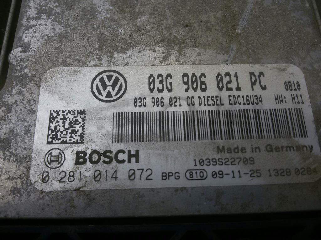 VW Caddy 2K 03G906021PC Steuergerät Motor original BJ2010 1.9TDI 55kw BSU