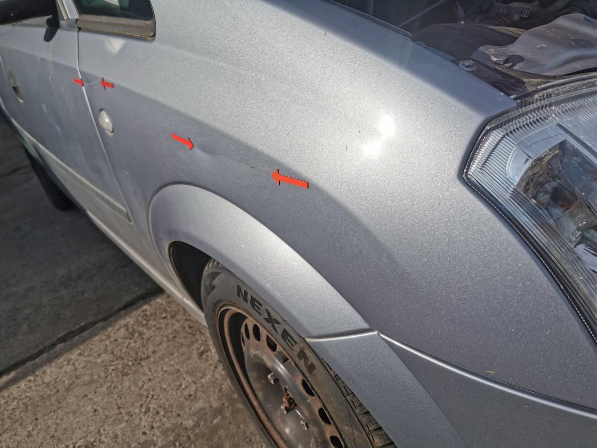 Opel Meriva A Kotflügel Fender Seitenwand vorn rechts 4AU Lichtsilber met DELLEN