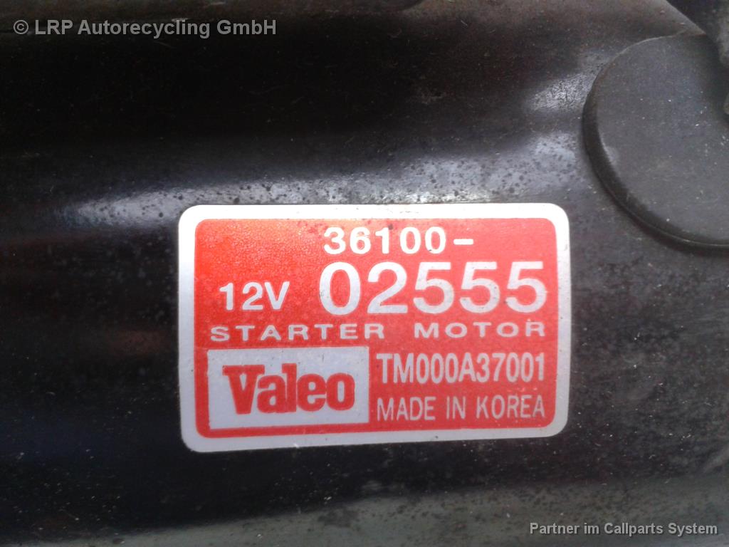 Hyundai Getz TB BJ2006 Anlasser 3610002555 Valeo TM000A37001