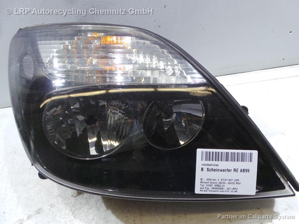 Renault Scenic BJ 2000 Scheinwerfer vorn rechts Lampe Facelift 7700432093 Valeo