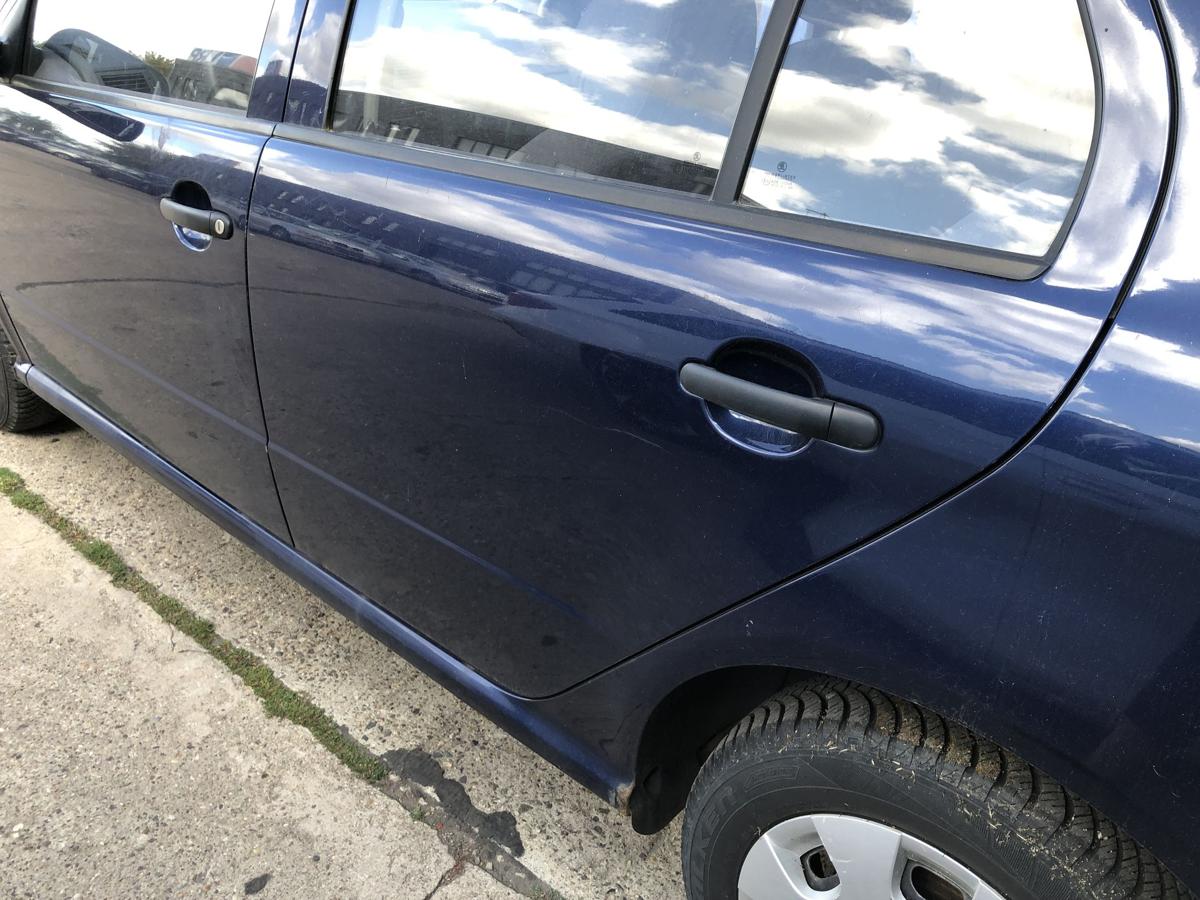 Skoda Fabia 6Y T&uuml;r hinten links Fondt&uuml;r Rohbau LF5U Tiefseeblau Metallic 5trg