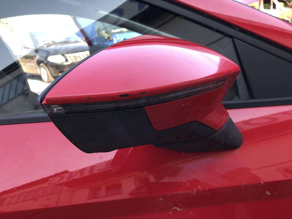 Seat Leon 5F Au&szlig;enspiegel rechts Spiegel Seitenspiegel elekt LS3H Emocion Rot