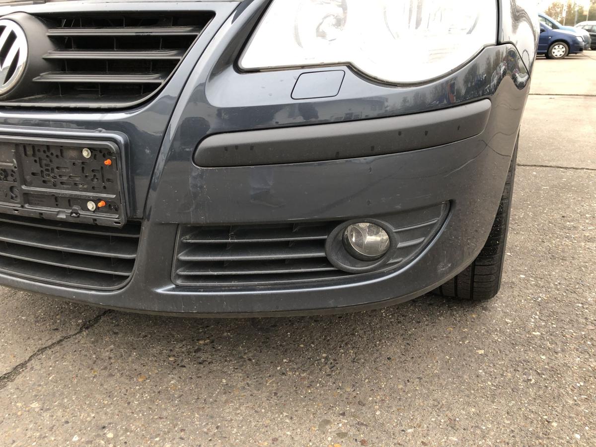 VW Polo 9N3 Sto&szlig;f&auml;nger vorn Frontsch&uuml;rze mit Nebel SRA LC7V Blue Anthrazit
