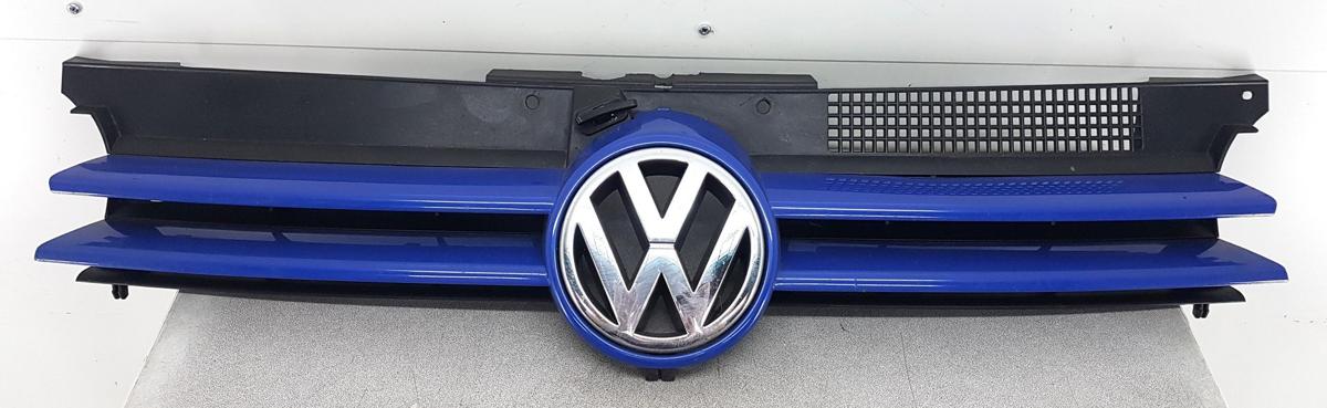 VW Golf IV Kühlergrill 1J0853651F in LW5Z Jazzblue Bj1999 mit Emblem