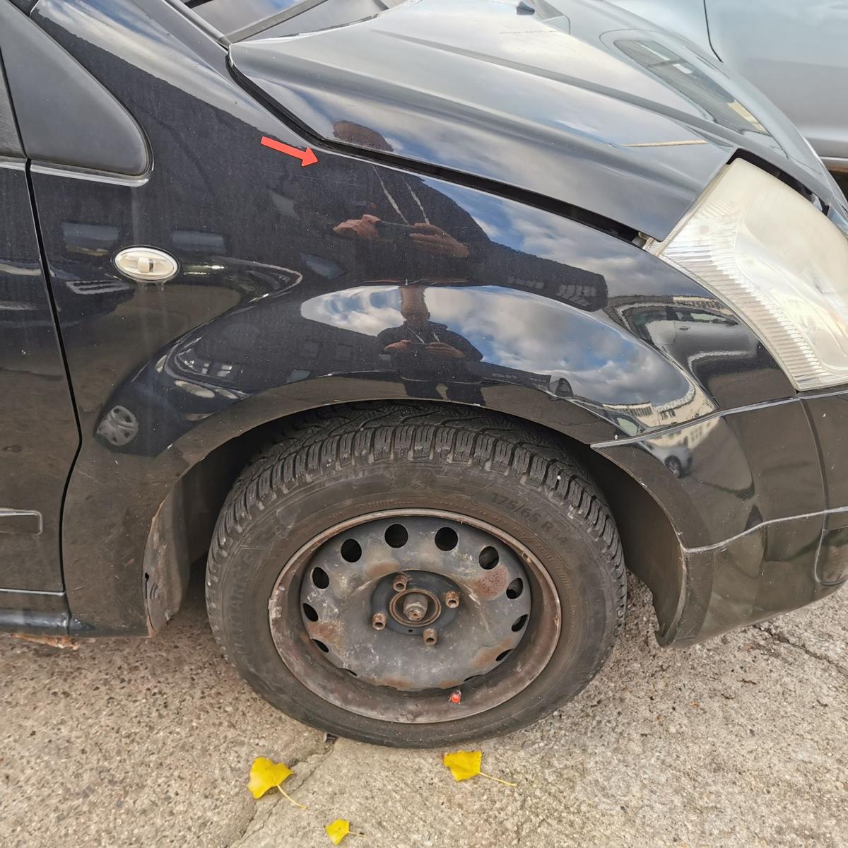 Citroen C2 J Kotflügel Fender Seitenwand vorn rechts EXY Onyxschwarz