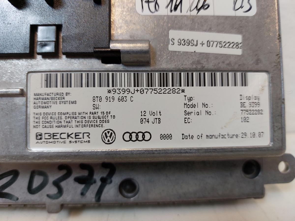 Audi A5 8T Coupe Display Anzeige Bildschirm MMI BE9399 OEM Monitor