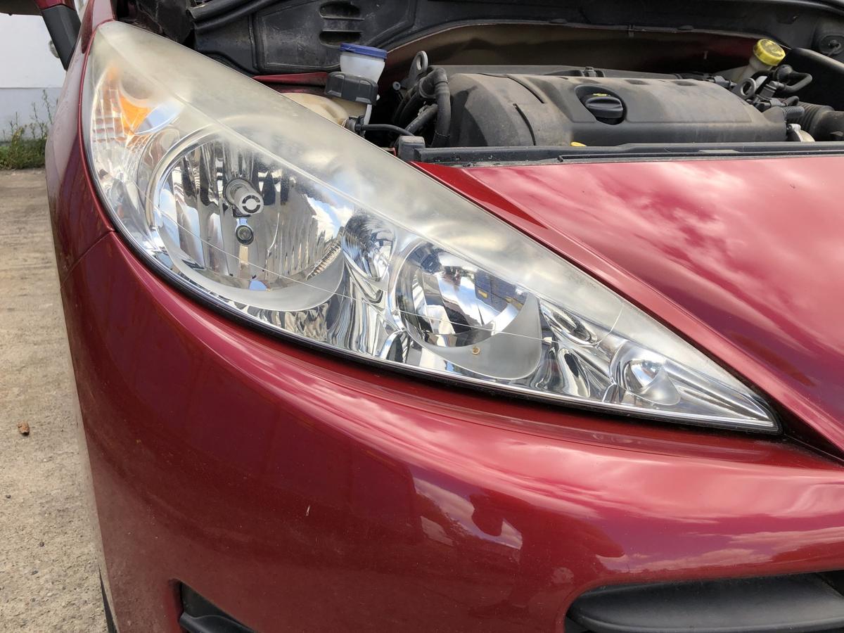Peugeot 207 WA WC Scheinwerfer rechts Hauptscheinwerfer Valeo Tr&uuml;bung OEM