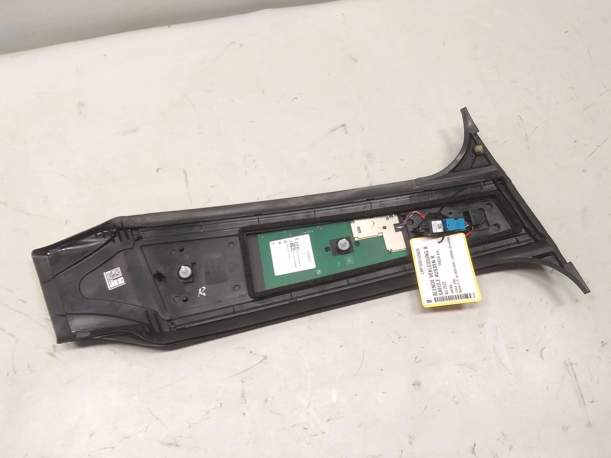 Tesla Model Y original Glasabdeckung Blende B S&auml;ule rechts mit Kamera 149424100A