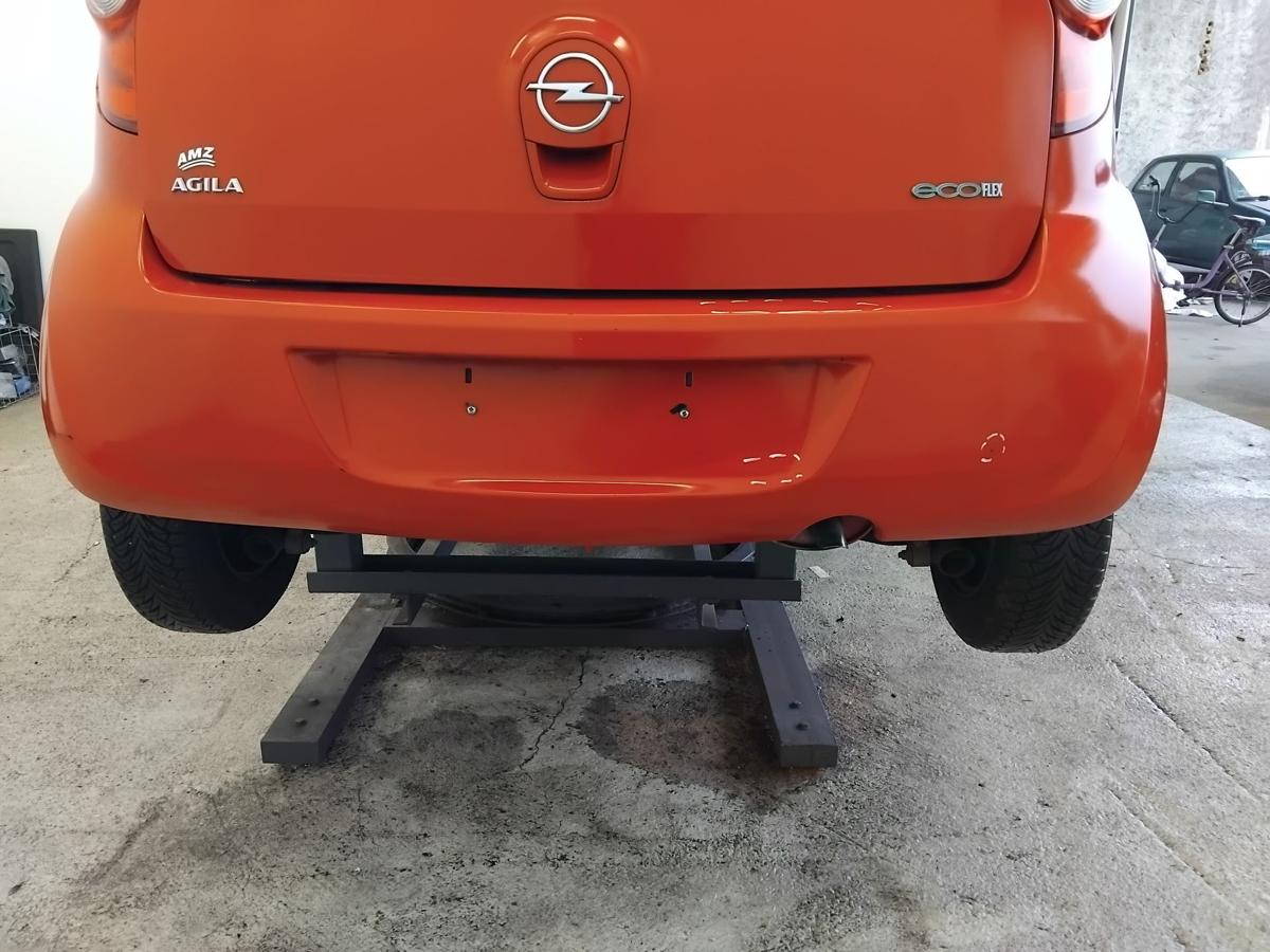 Opel Agila B original Sto&szlig;stange Stossf&auml;nger hinten 4VA glutrot BJ2009