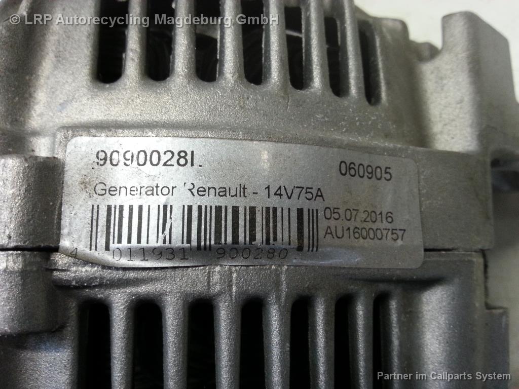 Renault Twingo C06 Lichtmaschine 75A Generator 1149ccm 43kw D7FF702