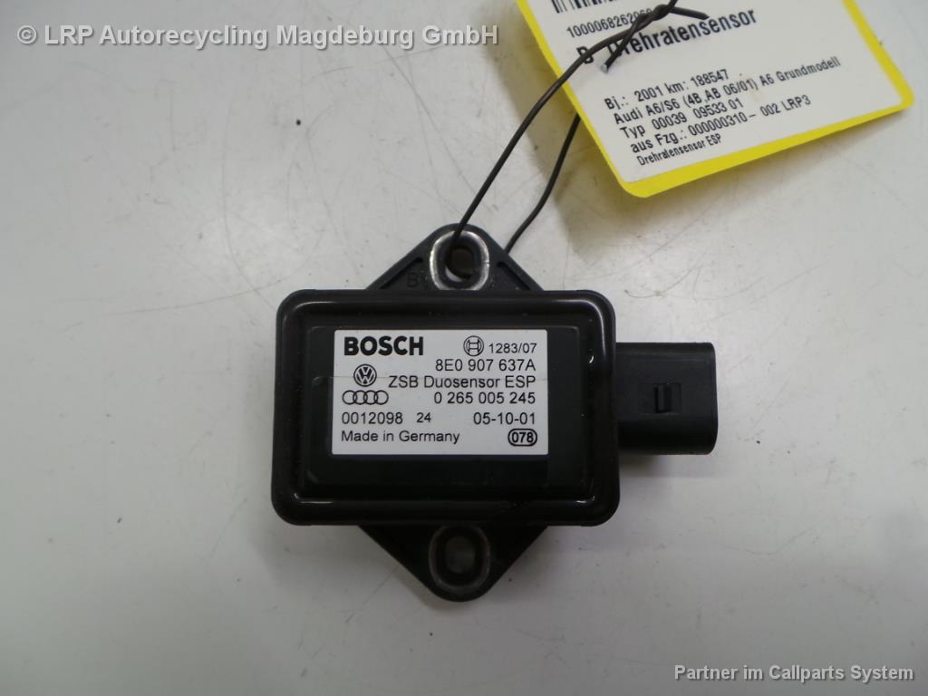 Audi A6 4B Avant Bj.01 Drehratensensor ESP 8E0907637A BOSCH 0265005245