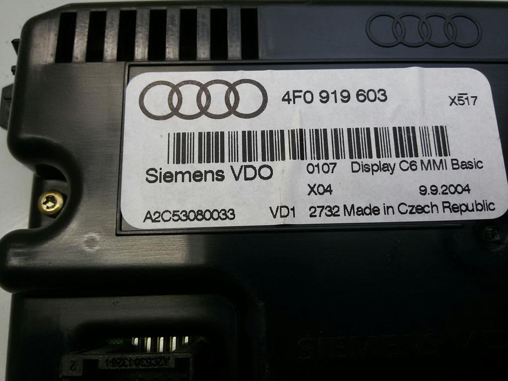 Audi A6 4F BJ-2004 Display MMI Armaturenbrett 4F0919603 VDO