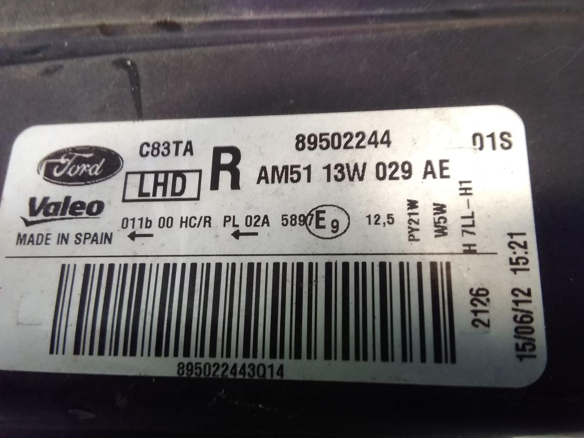 Ford C-Max 2 orig Scheinwerfer rechts Valeo Halogen mit LWR AM5113W029AE BJ2012
