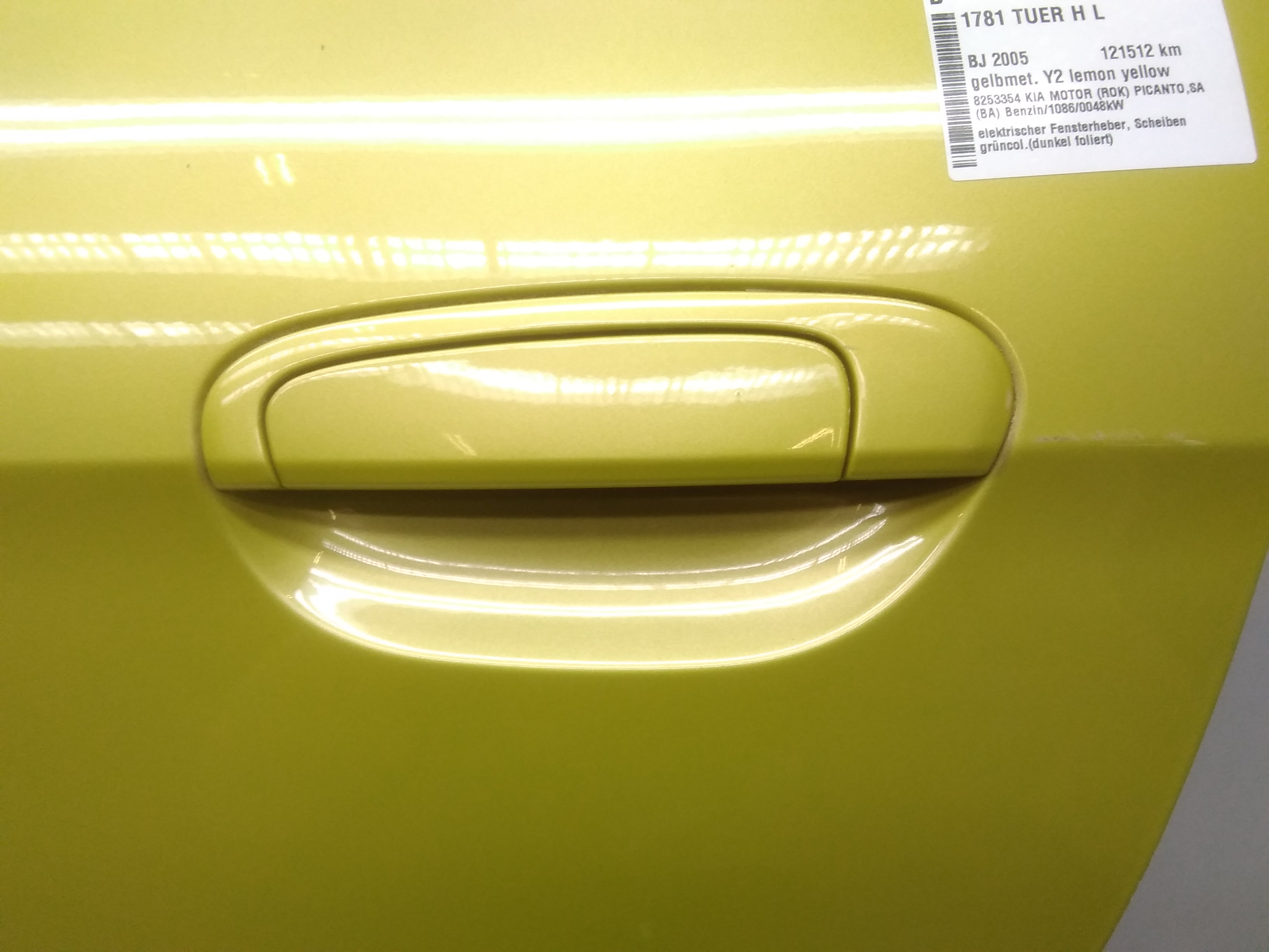 Kia Picanto BA Bj.2005 Tür hinten links gelbmet. Y2 lemon yellow