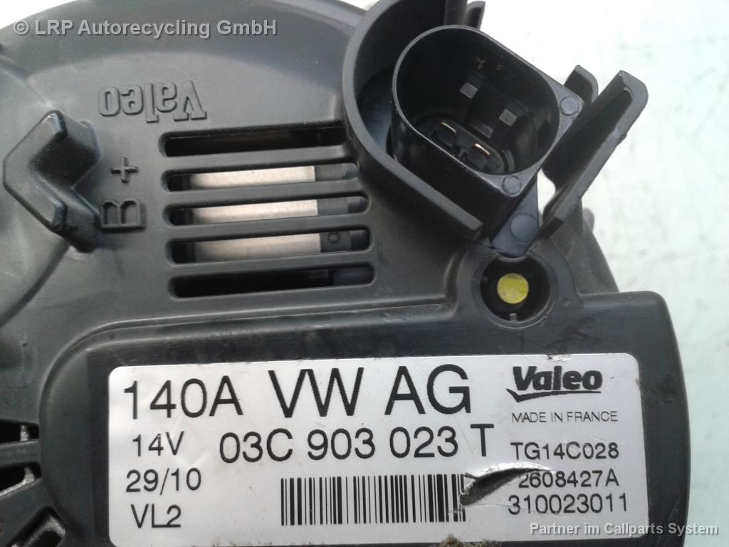 VW Sharan 7N BJ2011 original Lichtmaschnine Generator 140Ah 03C903023T Valeo 1,4TSI 110KW